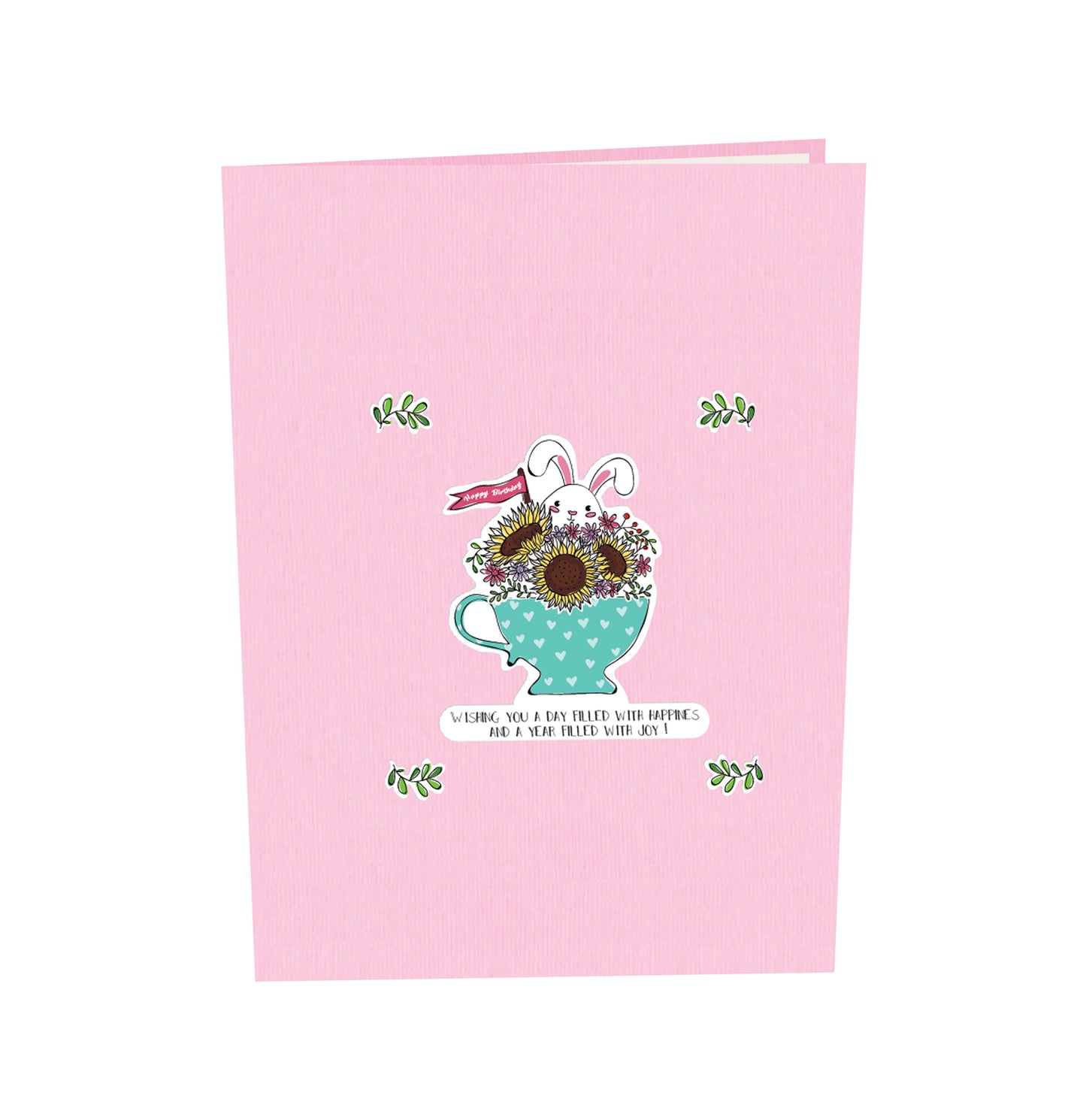 Flower Cup Bunny Birthday